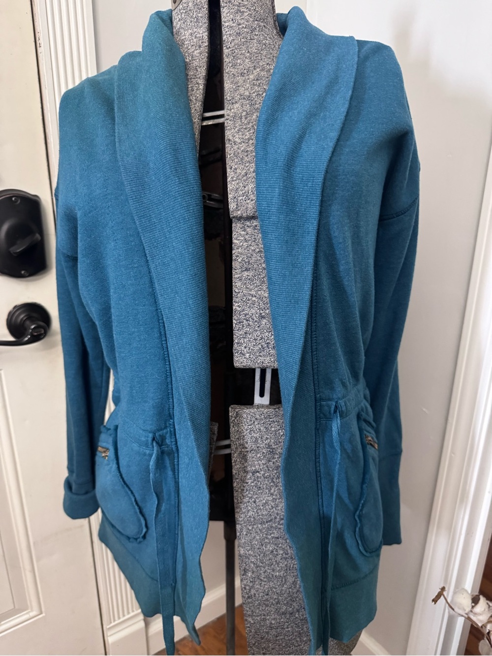 Women’s Teal Open-Front Knit Cardigan Jacket by Caslon size Small
